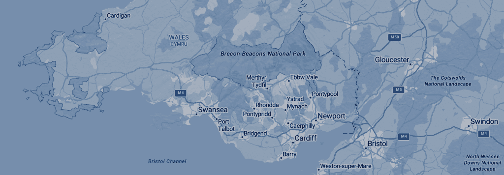 map south wales